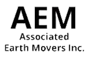 AEM Associated Earth Movers Inc. in black on white.